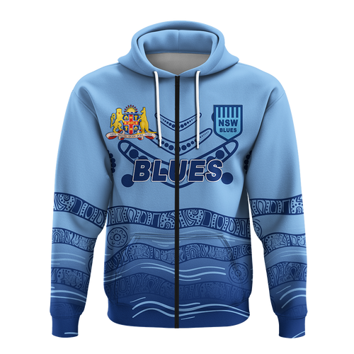 (Custom Personalised) New South Wales Blues Aboriginal  Indigenous Hoodie - LT12