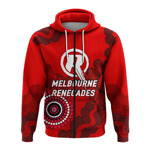 (Custom Personalised) Melbourne Renegades Aboriginal Art Cricket 2022 Hoodie - LT12