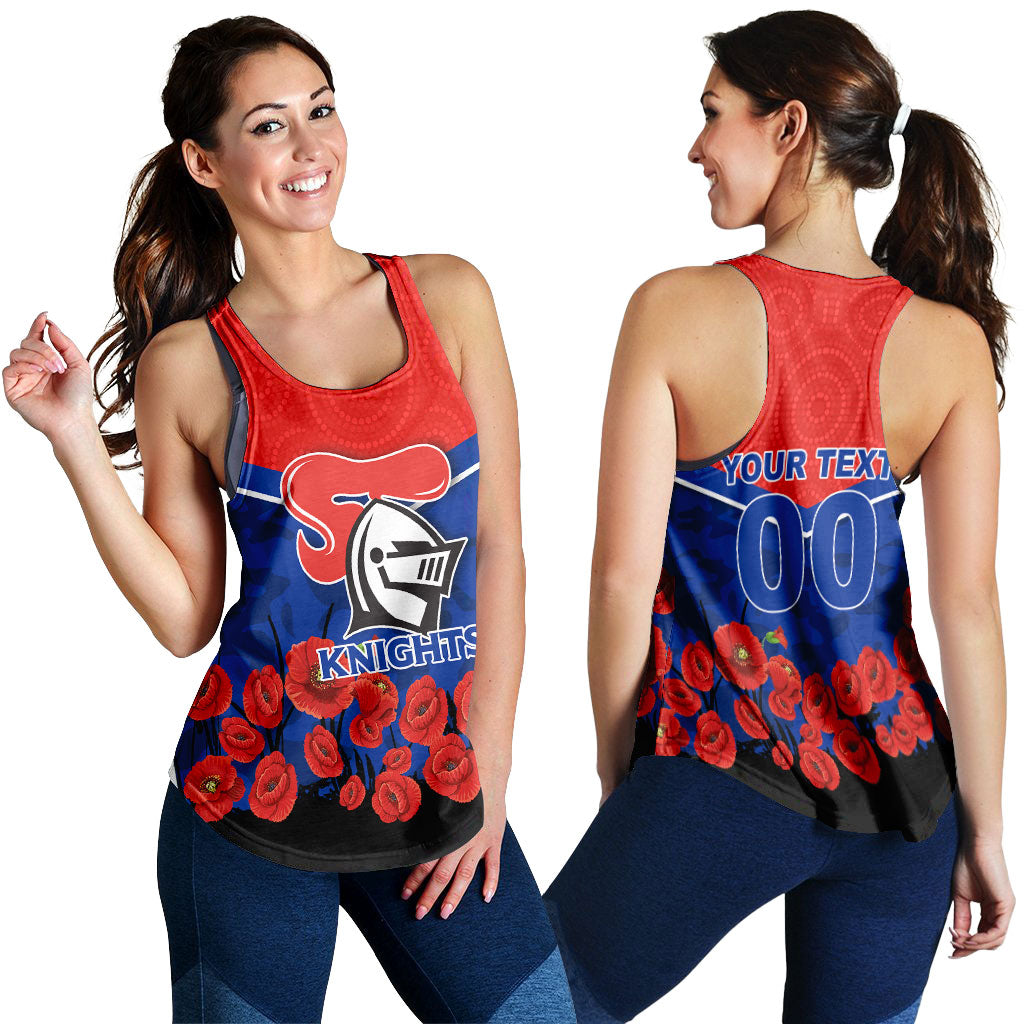 (Custom Personalised) Newcastle Knights Anzac Day Indigenous Art Women Tank Top