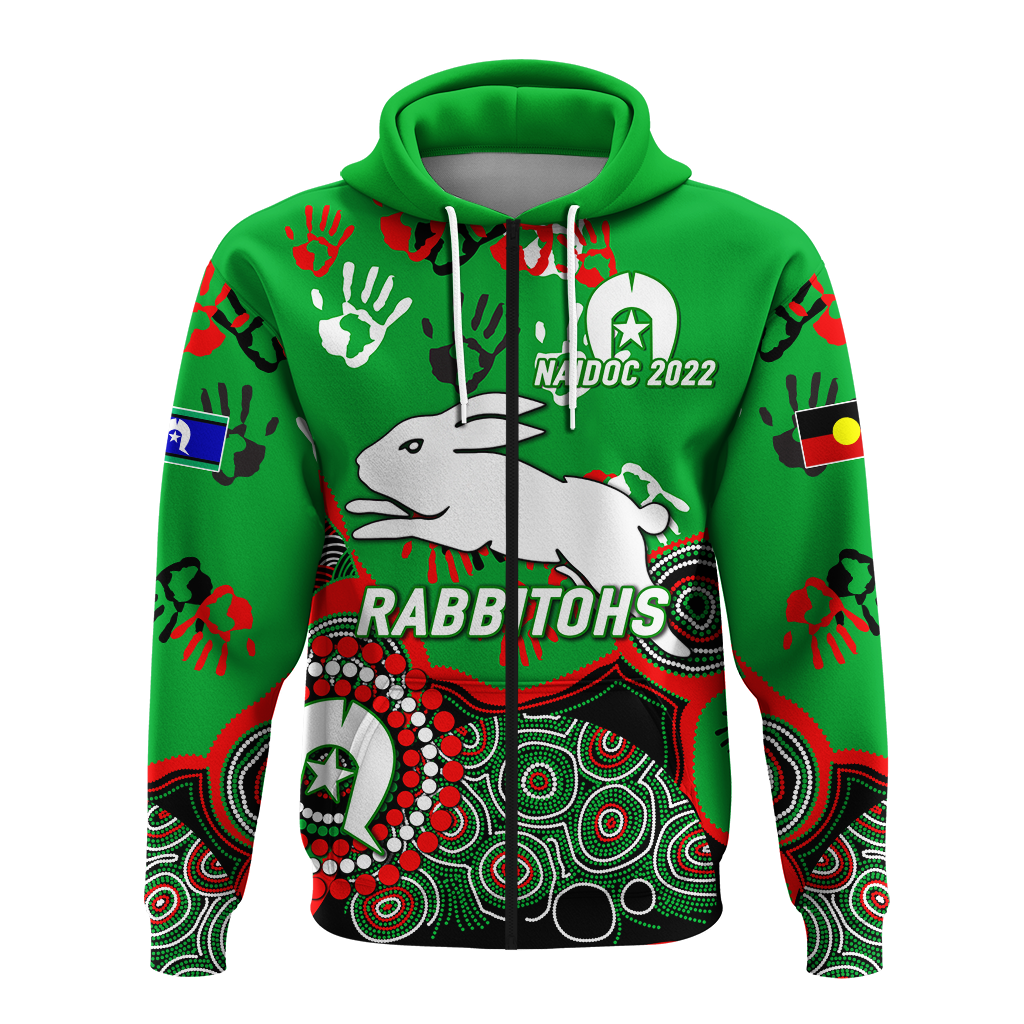custom-personalised-rabbitohs-rugby-naidoc-2022-aboriginal-hoodie