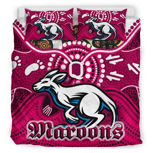 maroons-rugby-aboriginal-custom-bedding-set-the-cane-toads-with-indigenous-koala