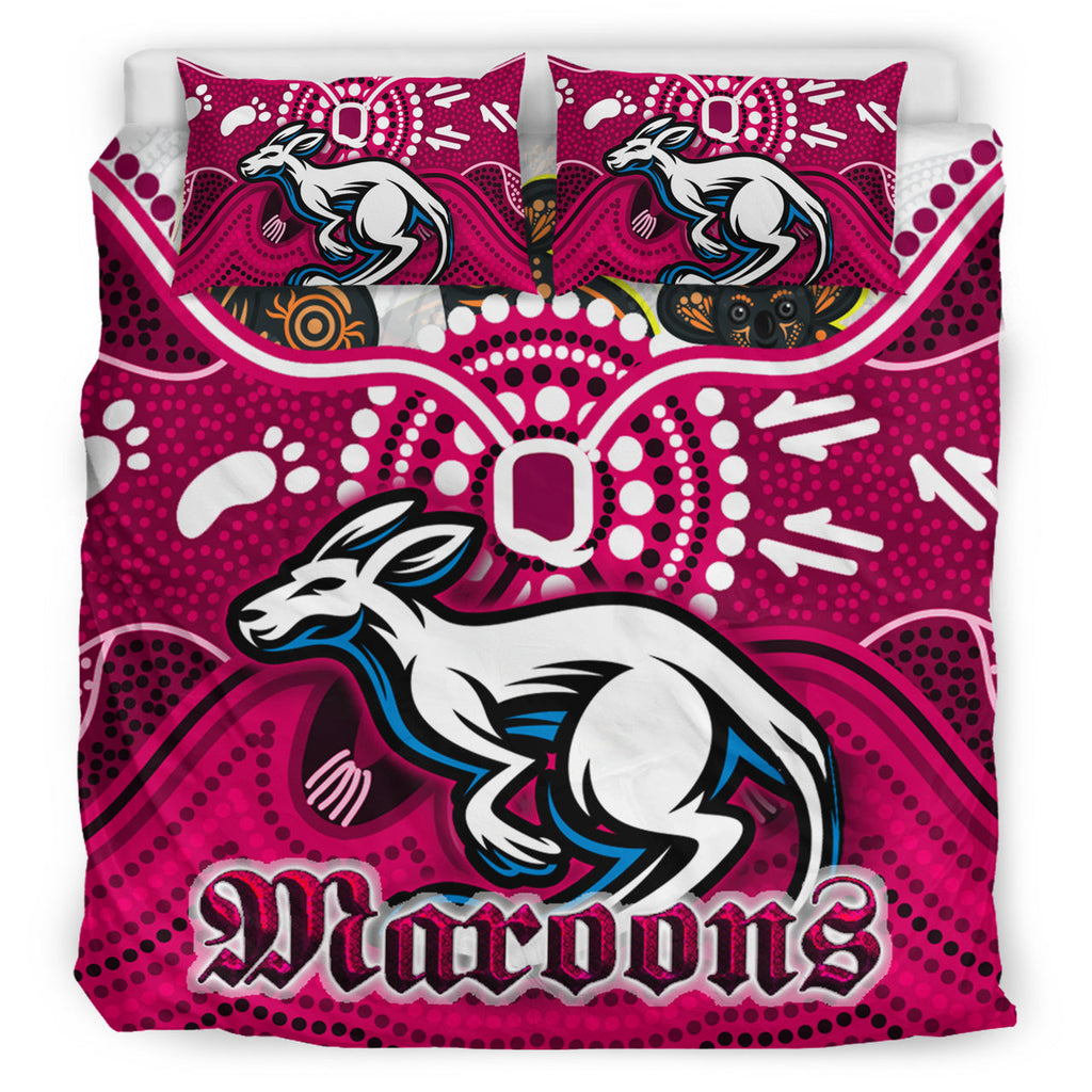 maroons-rugby-aboriginal-custom-bedding-set-the-cane-toads-with-indigenous-koala