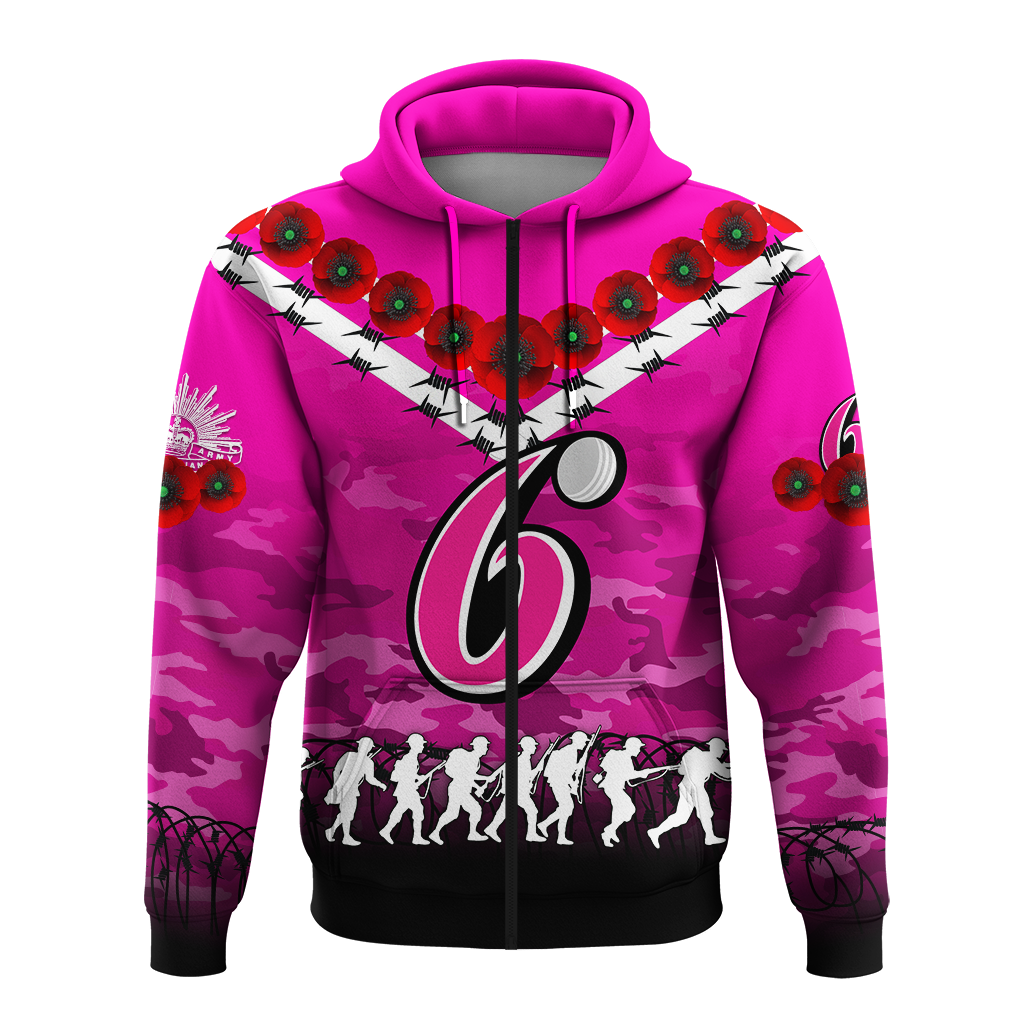 custom-personalised-sydney-sixers-anzac-2022-hoodie-camouflage-with-poppy