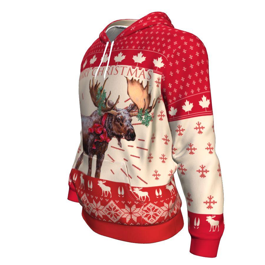 christmas-moose-canada-hoodie