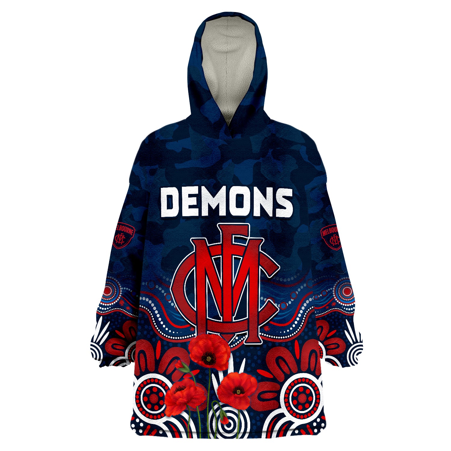 demons-anzac-2022-melbourne-football-aboriginal-poppy-wearable-blanket-hoodie
