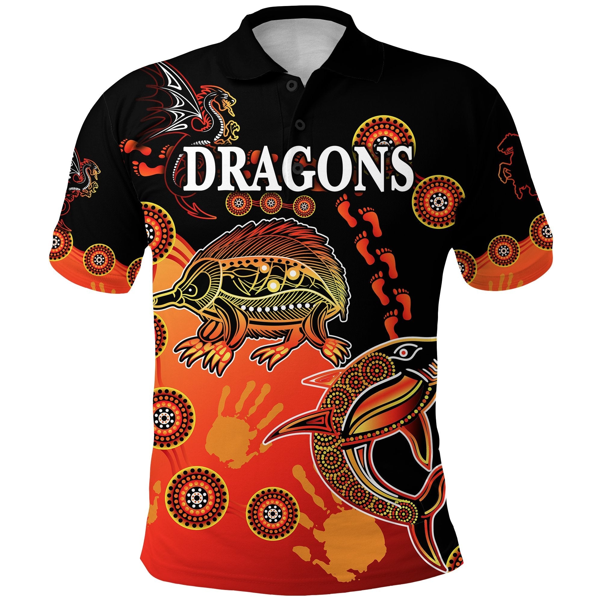 custom-personalised-st-george-dragons-polo-shirt-simple-indigenous-latest-version-custom-text-and-number