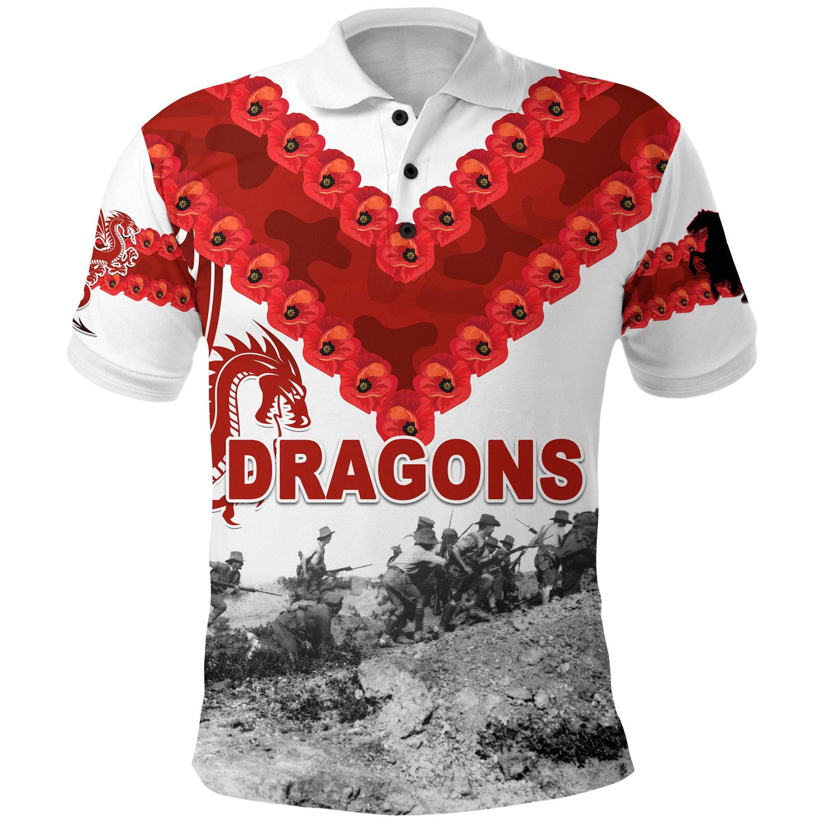 st-george-illawarra-dragons-polo-shirt-anzac-day-simple-style