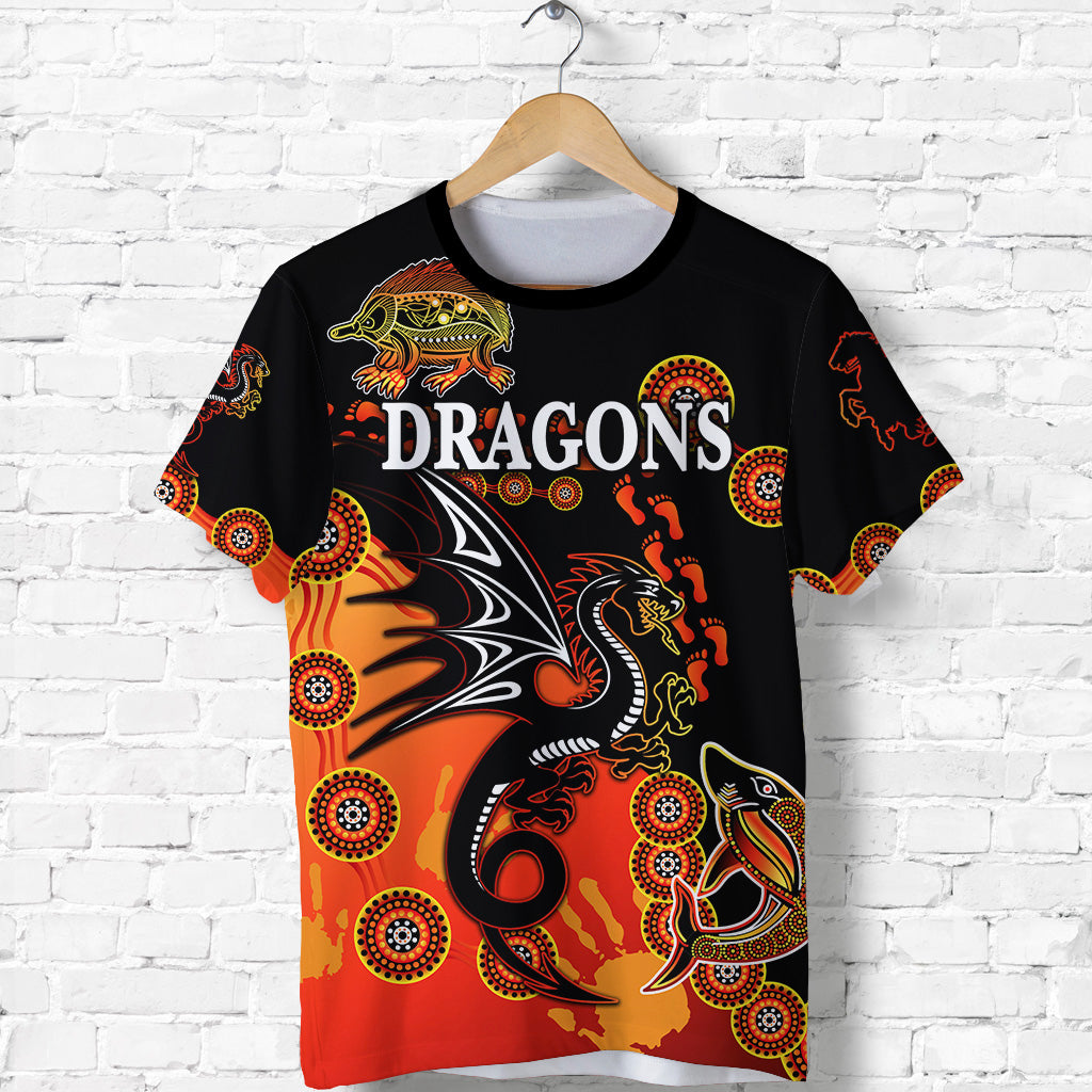 custom-personalised-st-george-illawarra-dragons-t-shirt-2021-simple-indigenous-red-custom-text-and-number