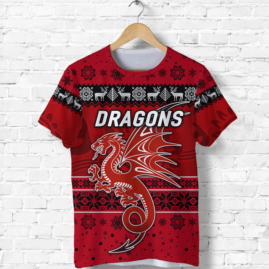 st-george-illawarra-dragons-t-shirt-christmas-simple-style-red