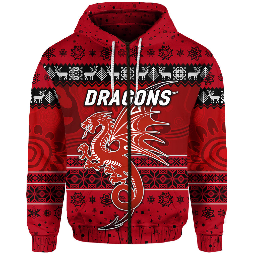 custom-personalised-st-george-illawarra-dragons-zip-hoodie-christmas-simple-style-red