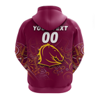(Custom Personalised) Brisbane Broncos Rugby Indigenous Hoodie - LT12