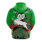(Custom Personalised) Rabbitohs Rugby Aboriginal Art Hoodie - LT12