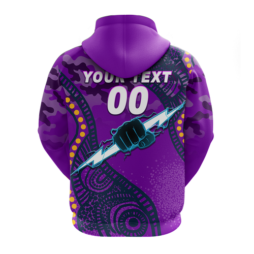 (Custom Personalised) Storm Rugby ANZAC Day Camouflage Indigenous Art Hoodie - LT12