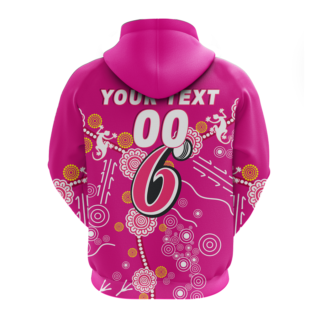 (Custom Personalised) Sydney Sixers Aboriginal Art Cricket 2022 Hoodie - LT12