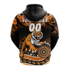 (Custom Personalised) Tigers Rugby ANZAC Day Camouflage Indigenous Art Hoodie - LT12