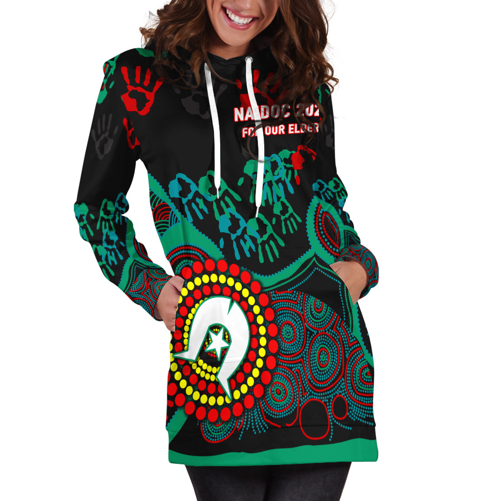 (Custom Personalised) NAIDOC Week 2023 Aboriginal Art For Our Elders Hoodie Dress - LT12
