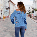 NSW Blues Off Shoulder Sweater Indigenous New South Wales LT13 - Vibe Hoodie