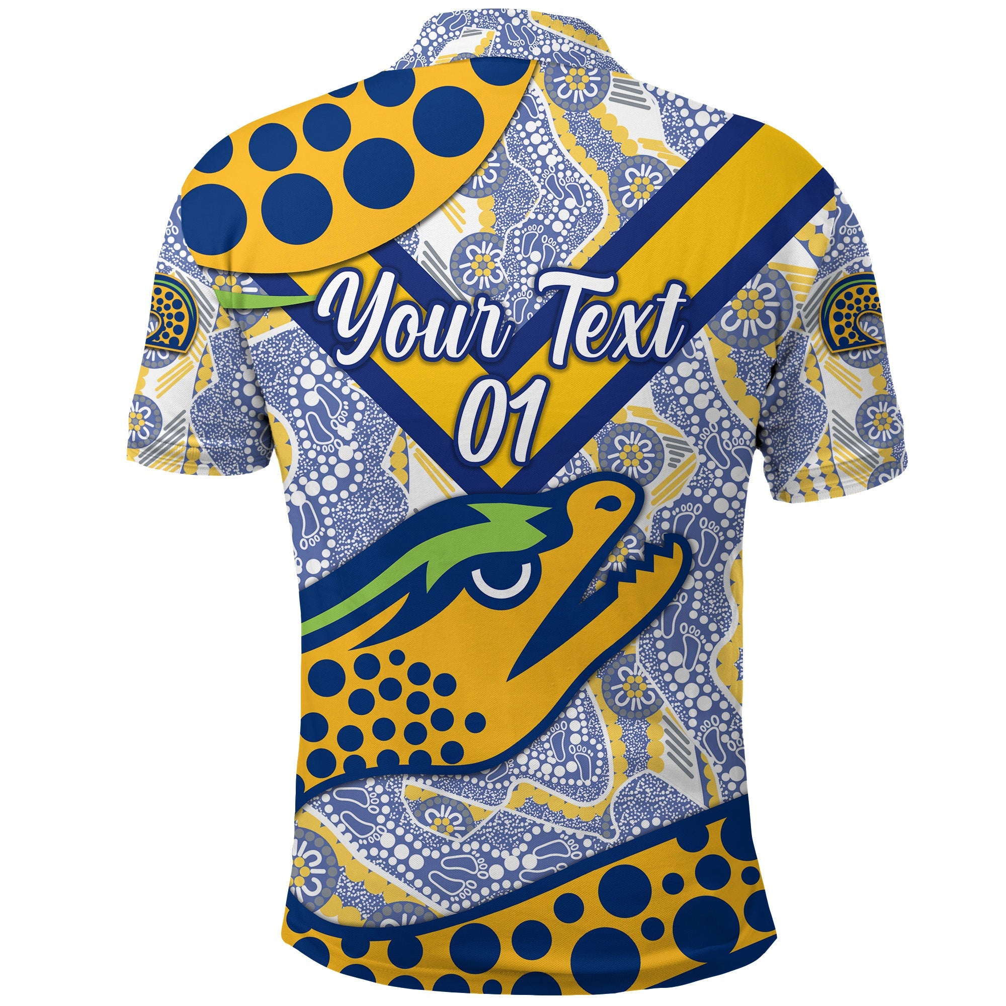 custom-personalised-parramatta-eels-polo-shirt-2021-indigenous-simple-style-white-custom-text-and-number