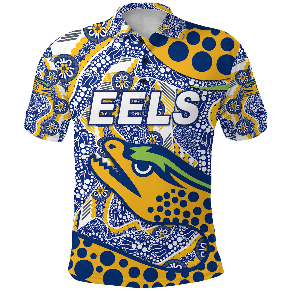 custom-personalised-parramatta-eels-polo-shirt-2021-indigenous-simple-style-blue-custom-text-and-number