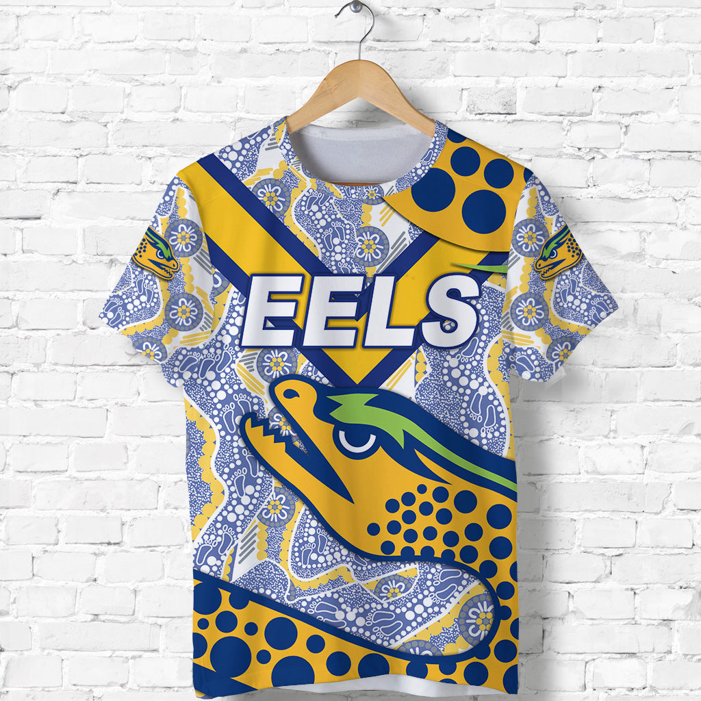 custom-personalised-parramatta-eels-t-shirt-2021-indigenous-simple-style-white-custom-text-and-number