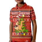 (Custom Personalised) Australia Christmas Kangaroo Aboriginal Pattern Polo Shirt - LT2