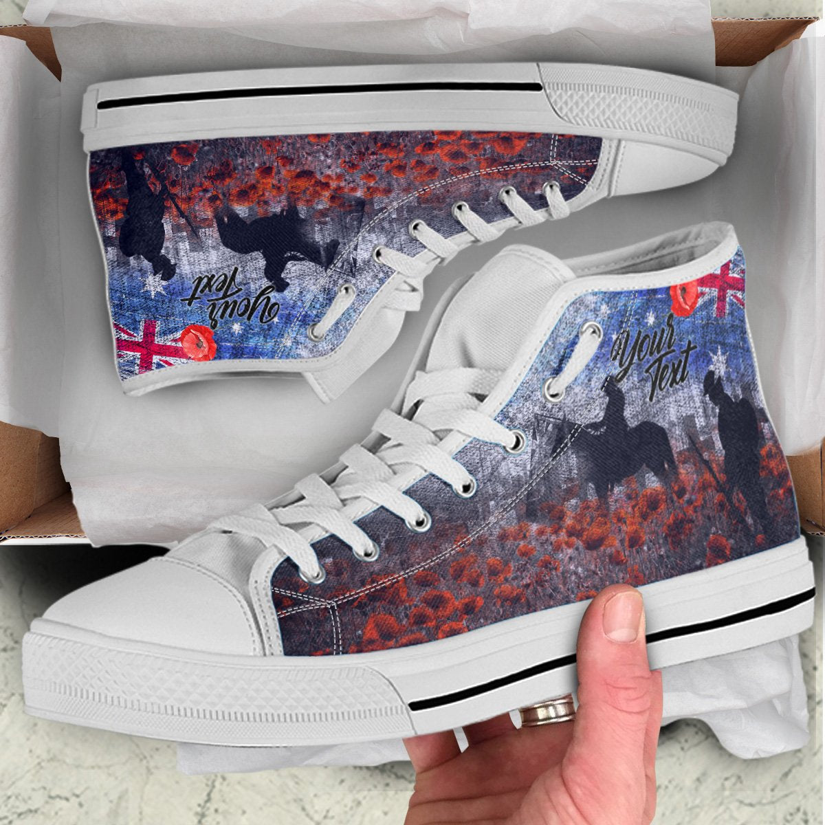 custom-text-anzac-day-high-top-shoe-lest-we-forget-vintage-poppies-2