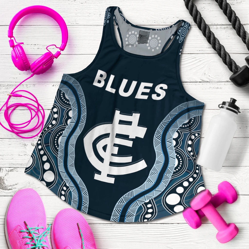 Go Blues Women Racerback Tank Simple Indigenous LT13 - Vibe Hoodie