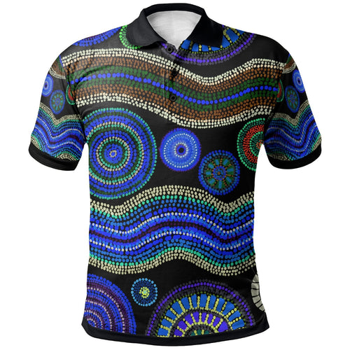 polo-aboriginal-dot-unique-style-blue