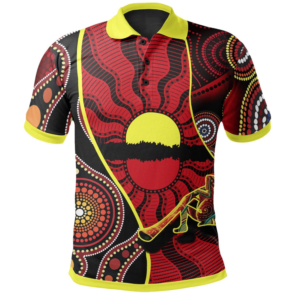 polo-shirt-australia-aboriginal-dots-with-didgeridoo