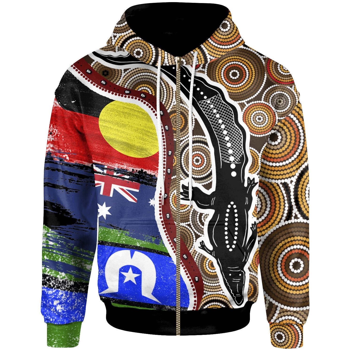 zip-up-hoodie-australian-aboriginal-crocodile-with-naidoc-flags