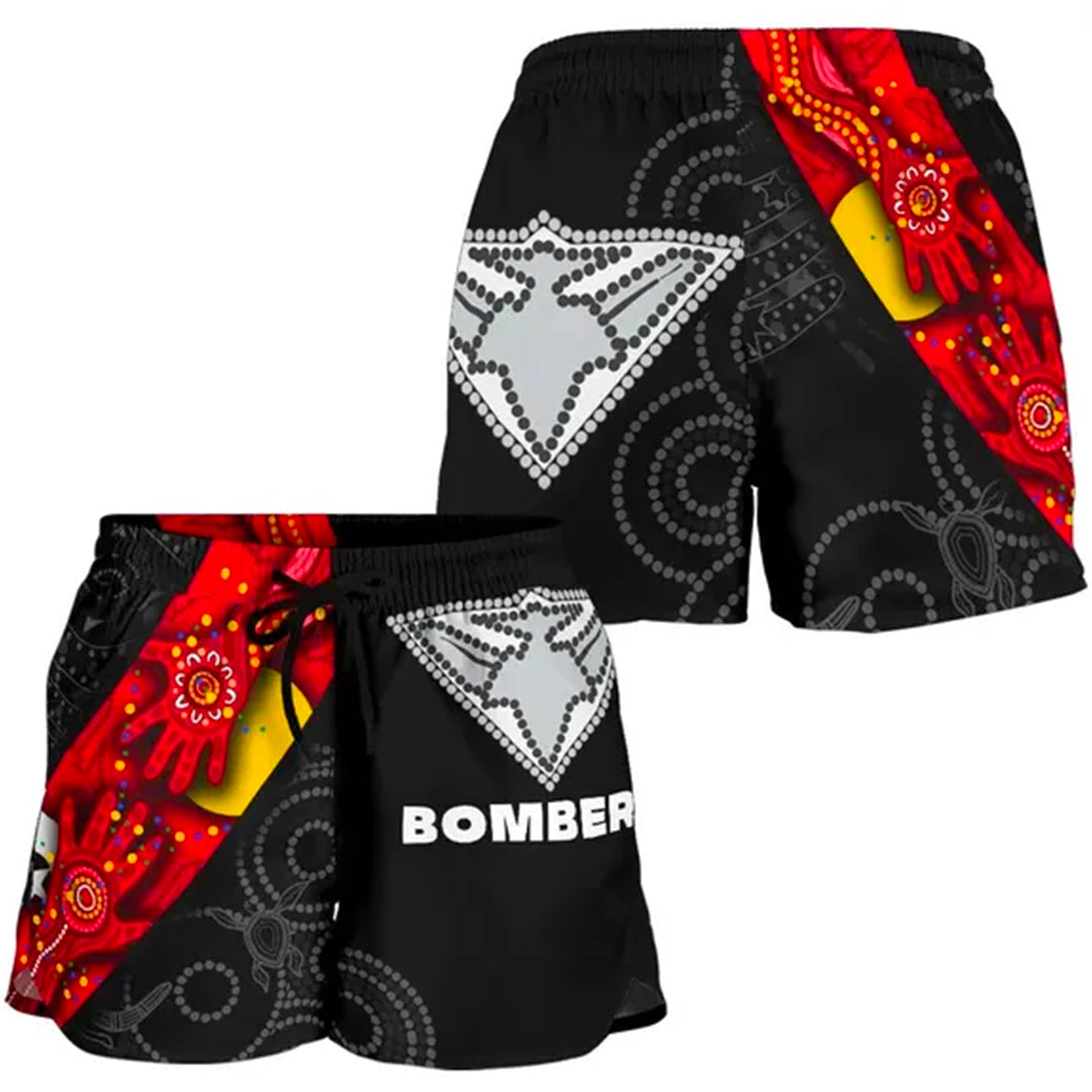 Bombers Naidoc Week All Over Print Women's Shorts Essendon Ingenious - Vibe Hoodie