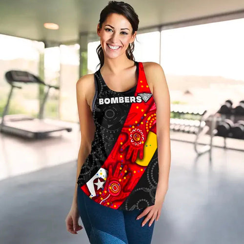 Bombers Naidoc Week Women's Racerback Tank Essendon Ingenious - Vibe Hoodie
