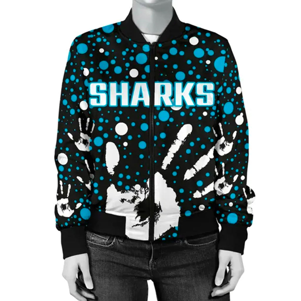 sharks-indigenous-womens-bomber-jacket-minimalism-version