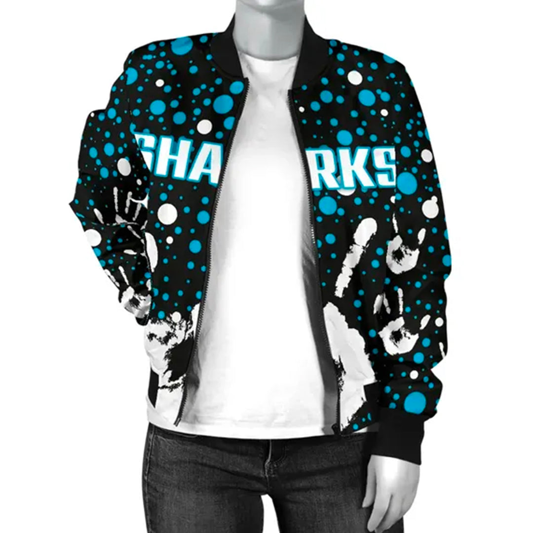 sharks-indigenous-womens-bomber-jacket-minimalism-version