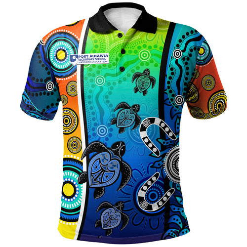 [Port Augusta] Australia Aboriginal Inspired Polo Shirt - Boomerang With Dot Painting