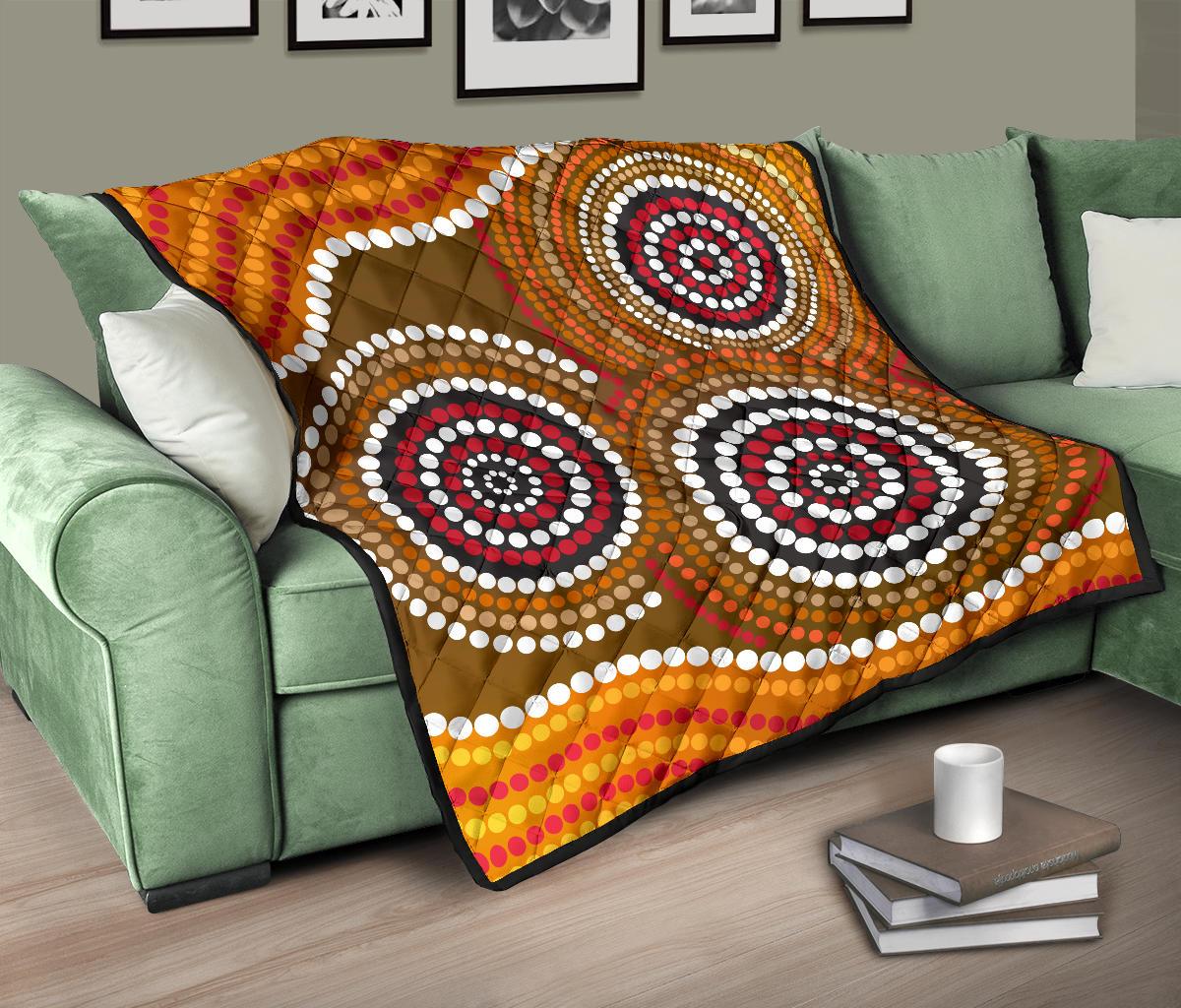 aboriginal-premium-quilt-australia-brown-circle-dot-painting-art