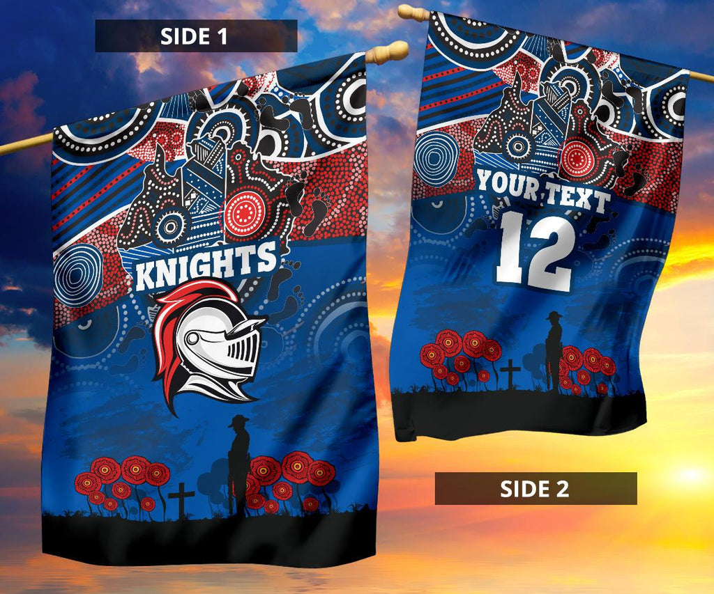 custom-personalised-knights-flag-newcastle-anzac-day-aboriginal