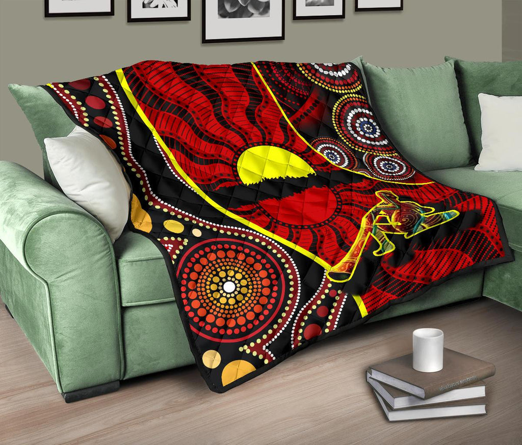 premium-quilt-australia-aboriginal-dots-with-didgeridoo