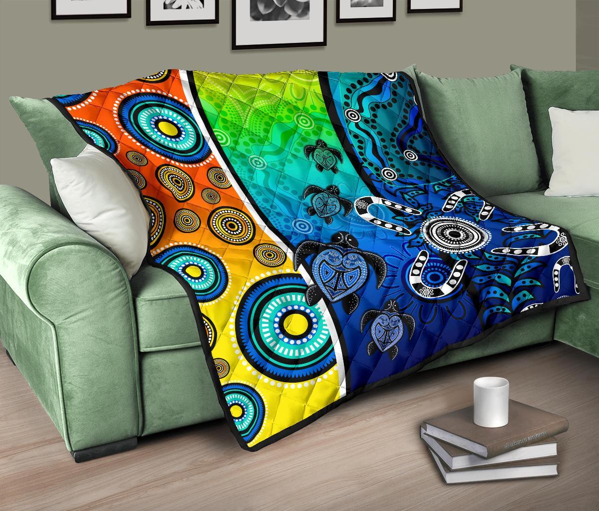 aboriginal-premium-quilt-indigenous-turtle-dot-painting-art