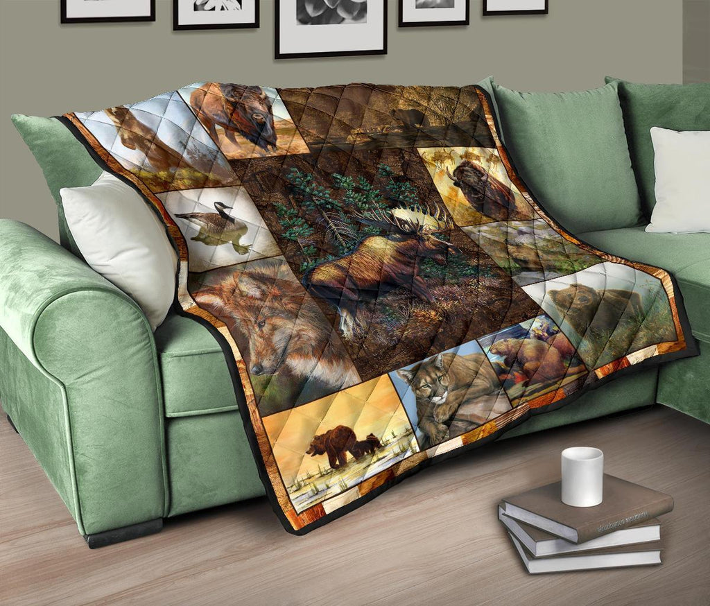 canada-animals-rustic-style-premium-quilt