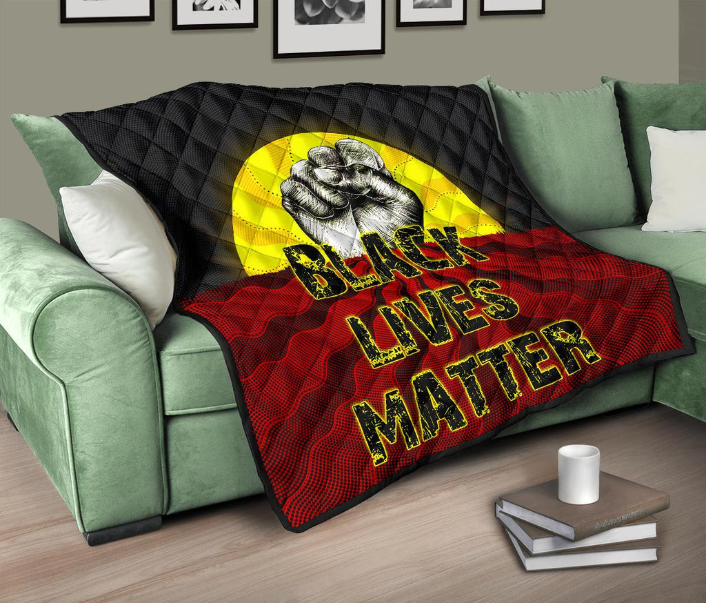 premium-quilt-aboriginal-black-lives-matter-sun-dot-painting