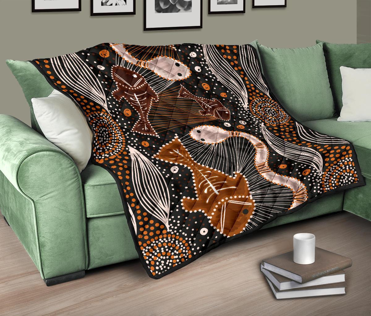 aboriginal-premium-quilt-indigenous-fish-and-snake