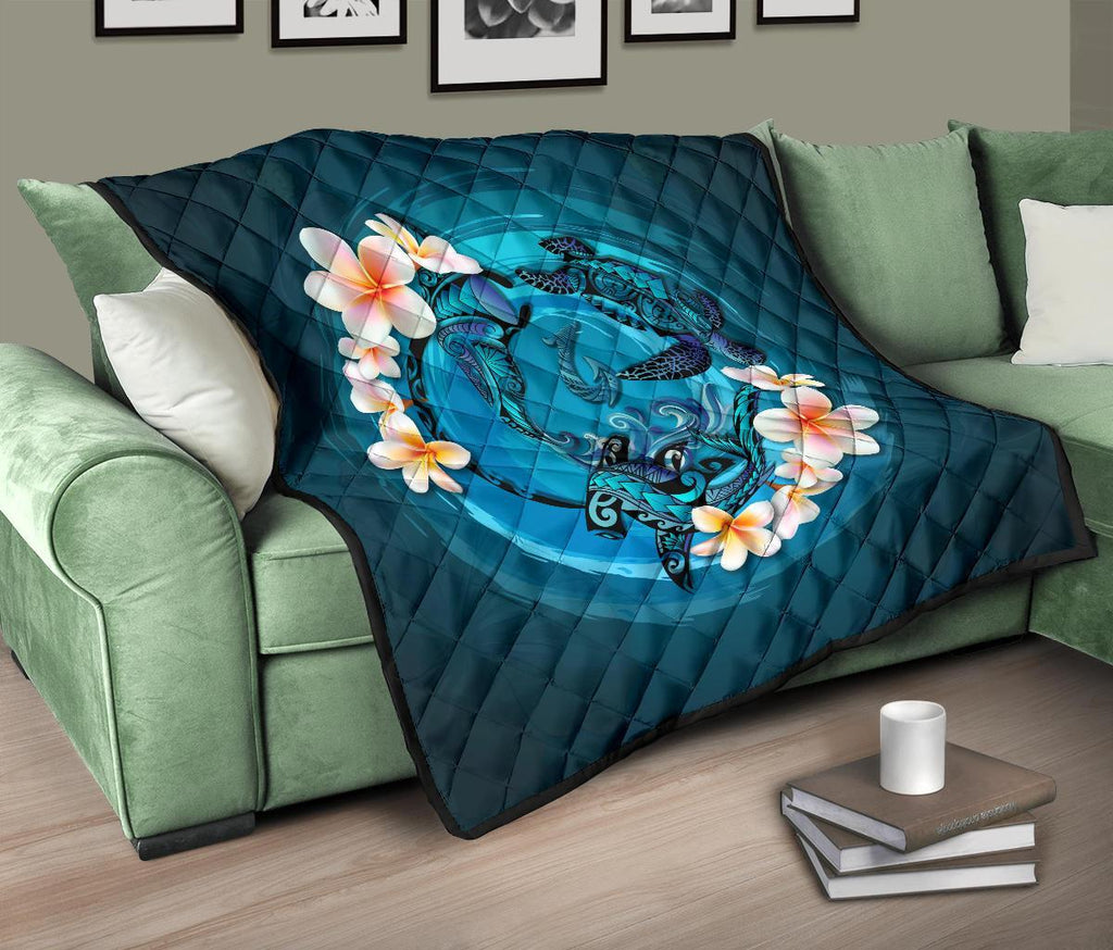 new-zealand-premium-quilt-blue-plumeria-animal-turtle-tattoo