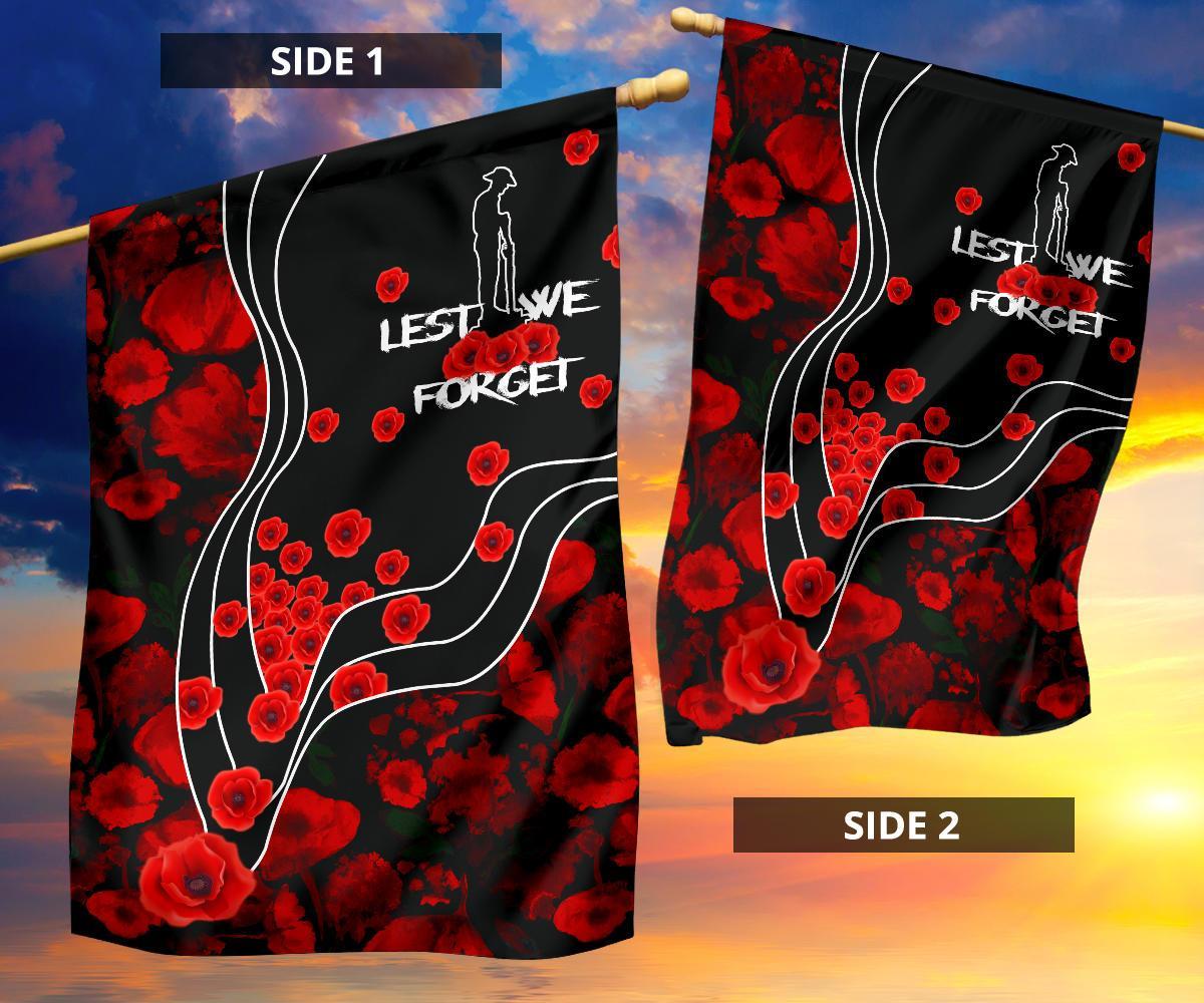 anzac-lest-we-forget-flag-poppy-flowers