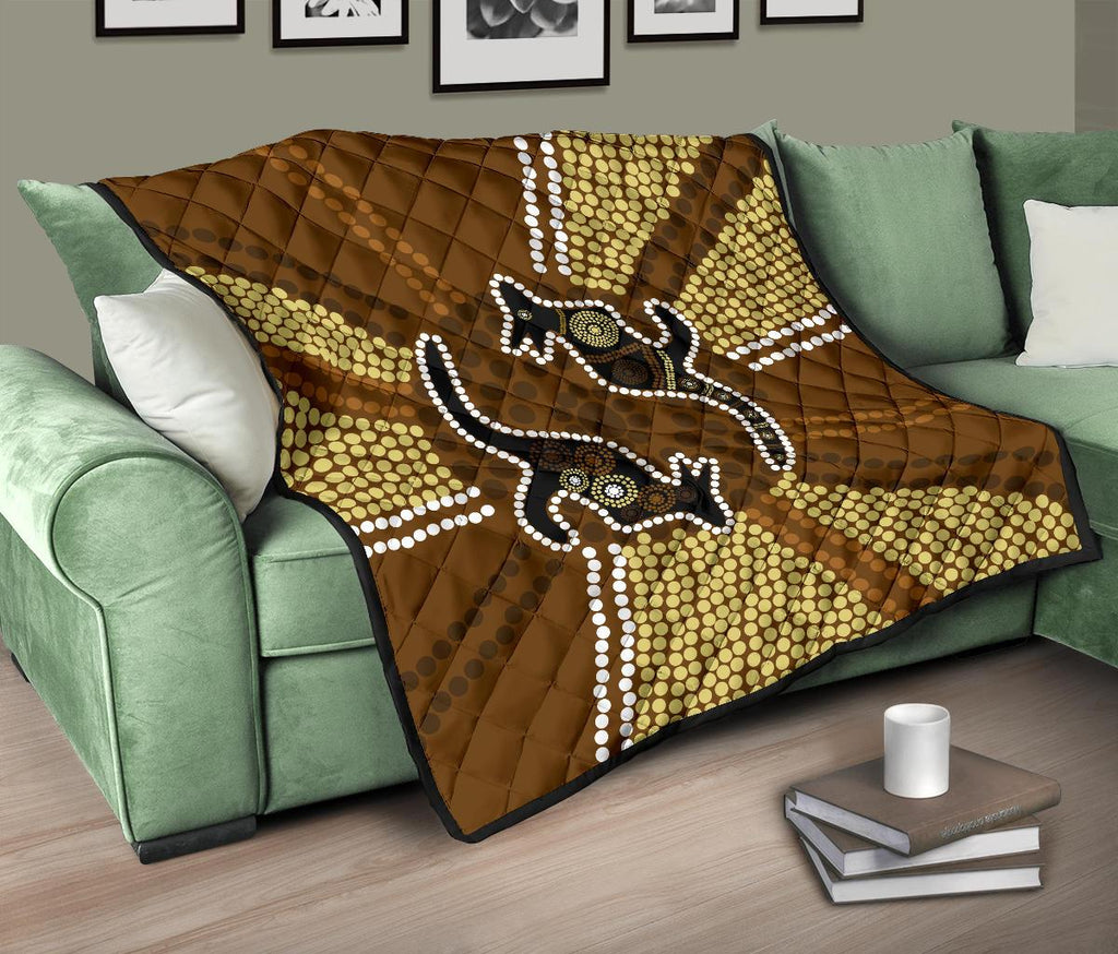 aboriginal-premium-quilt-australia-kangaroo-brown-dot-painting