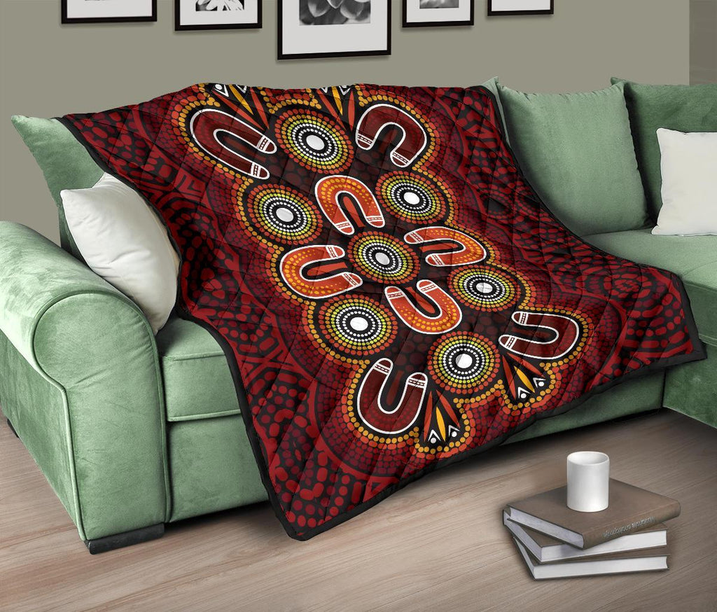 aboriginal-premium-quilt-aboriginal-dot-painting-flowers-style