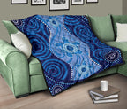 aboriginal-premium-quilt-australian-blue-turtle-aboriginal-art