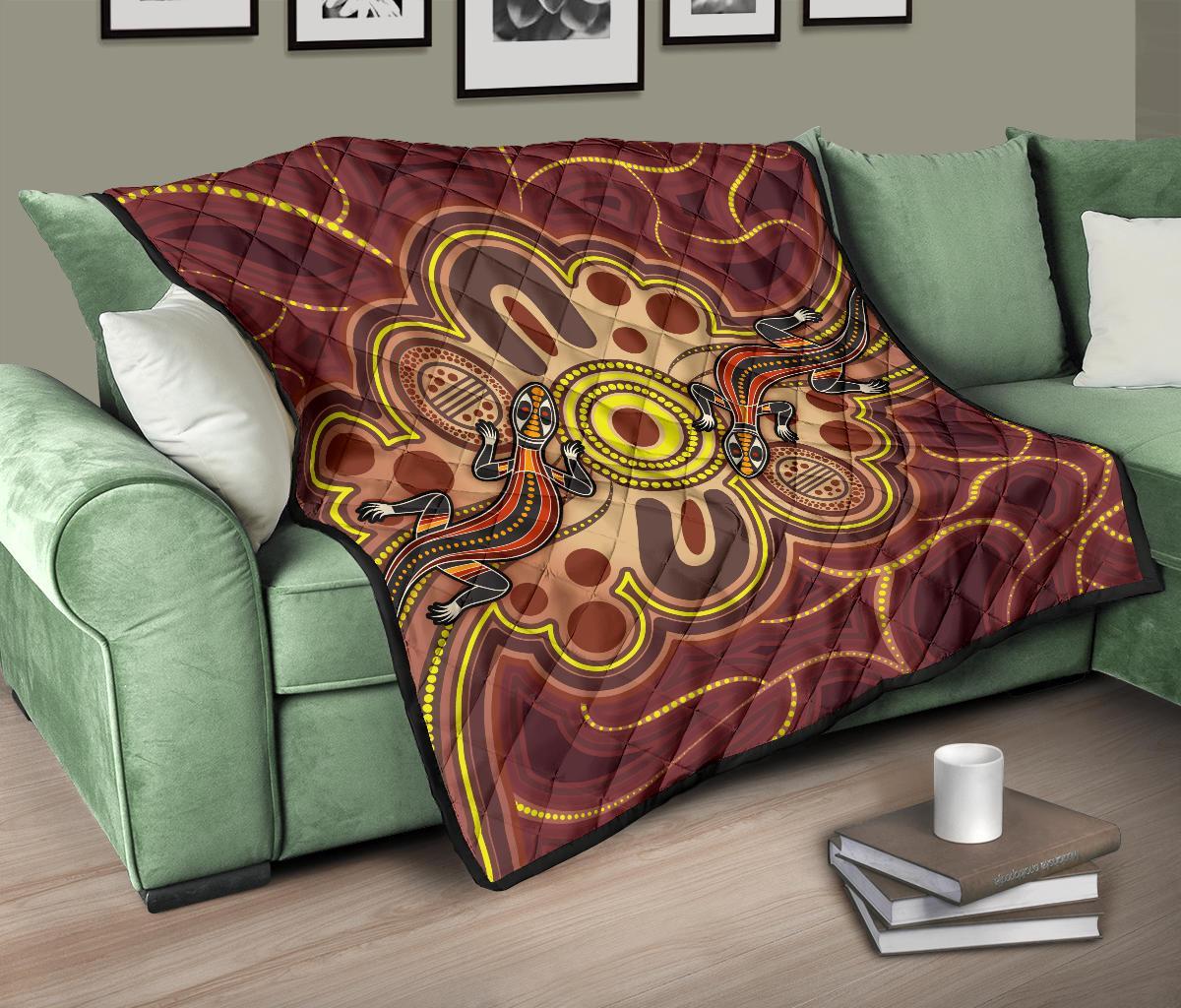 aboriginal-premium-quilt-indigenous-lizard-dot-painting-art
