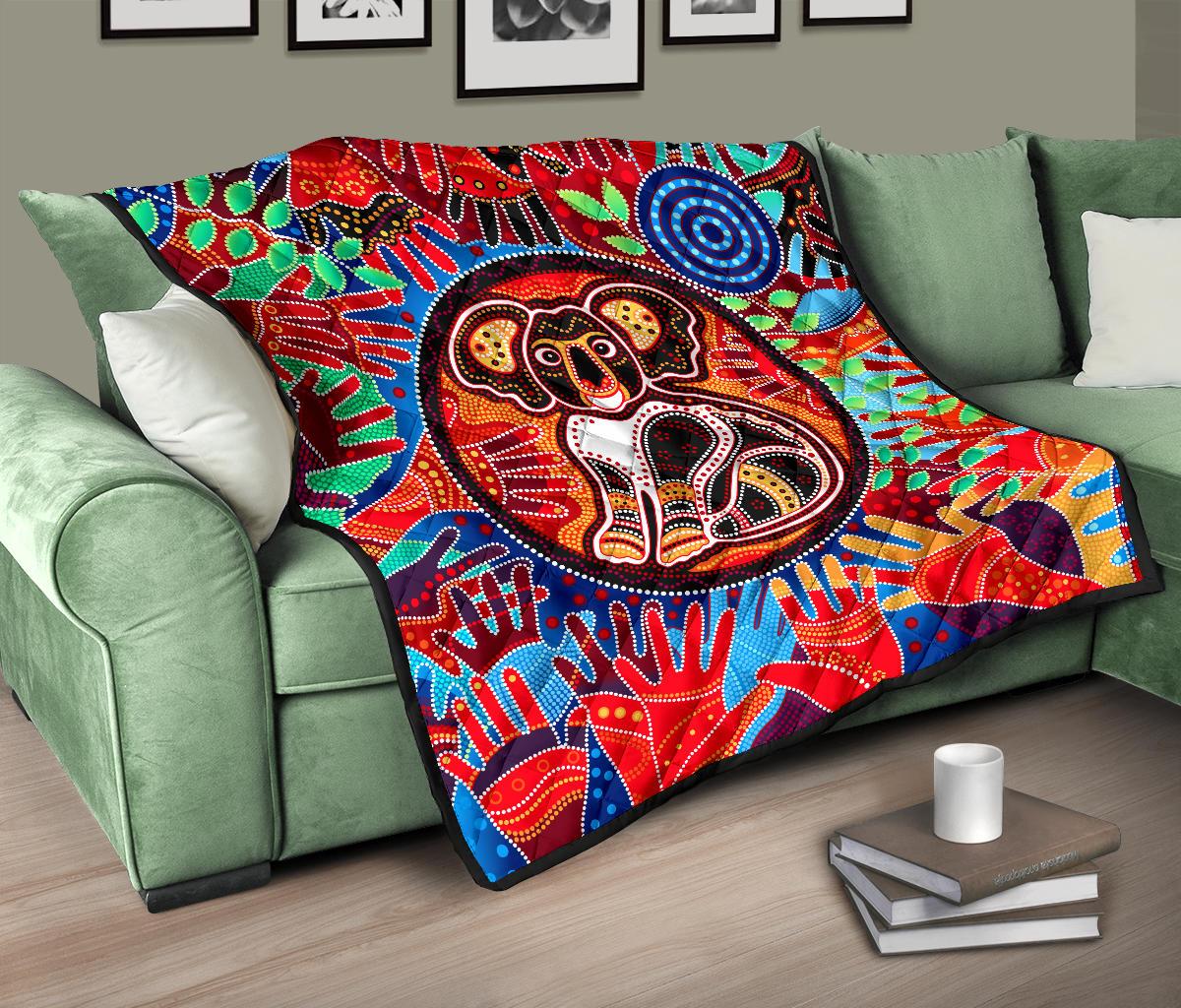 aboriginal-premium-quilt-koala-and-hand-art-dot-painting-quilt
