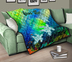 custom-text-aboriginal-premium-quilt-indigenous-turtle-ocean-dot-painting-art